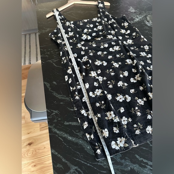 Old Navy | Square Neck Linen Blend Dress - Black & White Floral Mini - NWOT - Picture 6 of 9